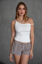 Liah Asymmetrical Double Strap Sleek Top