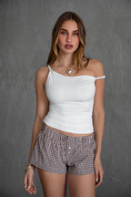 Liah Asymmetrical Double Strap Sleek Top