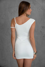 Dianna Asymmetrical Twisted Strap Mini Dress