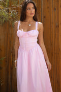 LORETTA Stretch Poplin Maxi Dress
