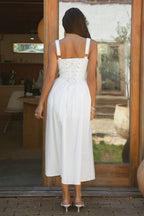 LORETTA Stretch Poplin Maxi Dress