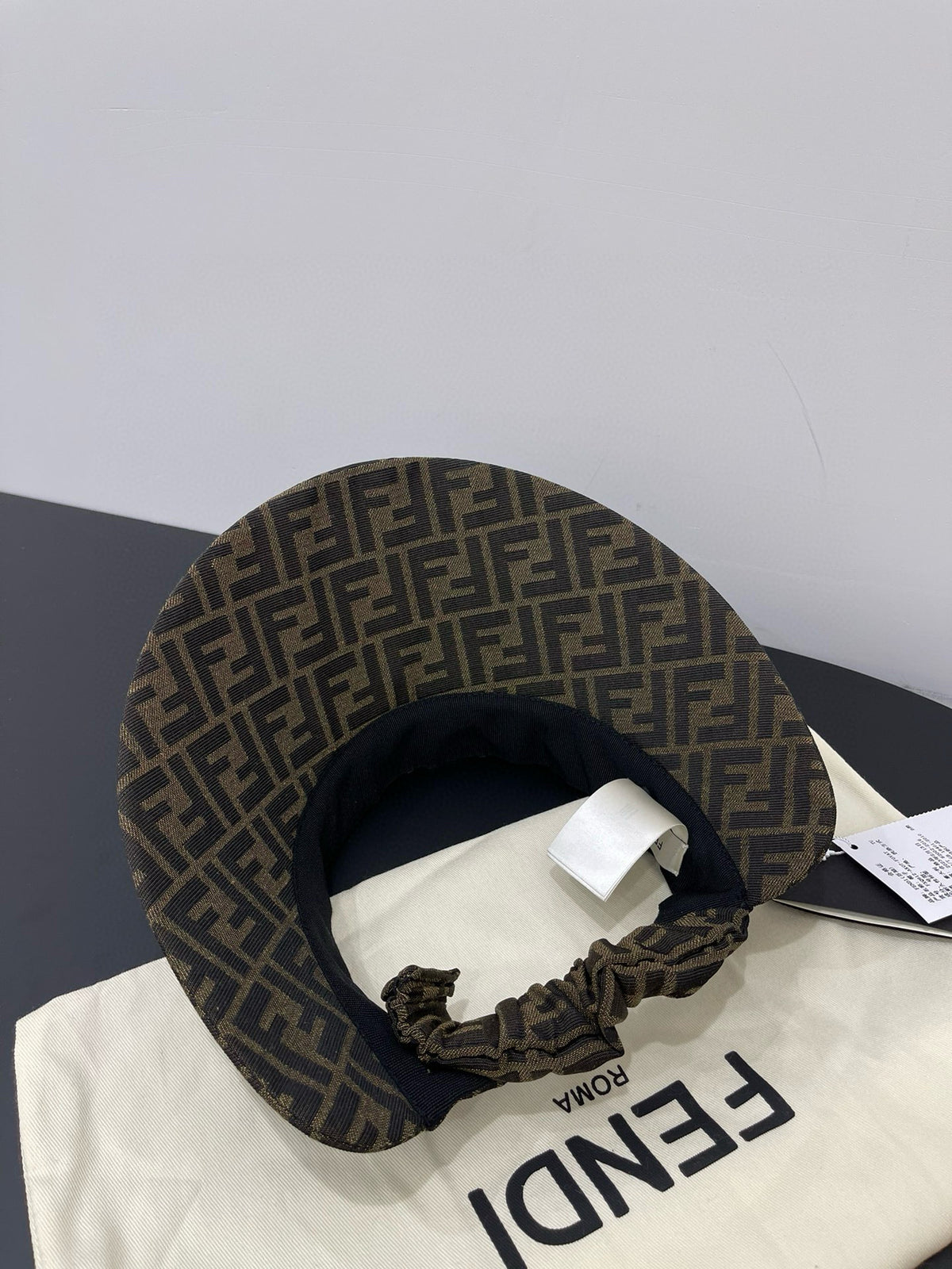 Fendi Women's Brown Jacquard Cluster Sunscreen Hat Cap #98514