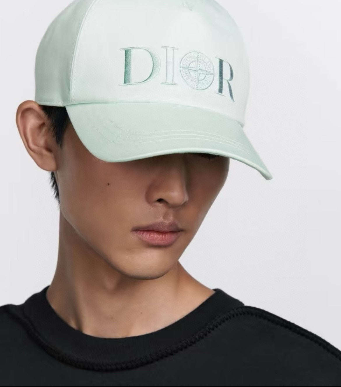 Dior Men's Solid Color Embroidered Monogrammed Duck Cap Hat #75445