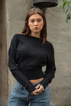 AURELLE Luxe Off Shoulder Knit Sweater Top