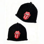 Chrome hearts x Roiling Stone 925 Silver Black Cashmere Knitted Cold Hat #328756