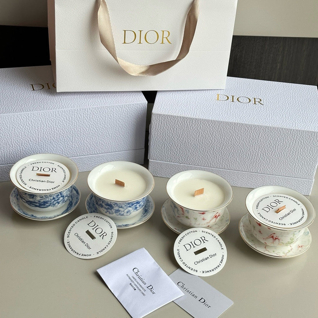 2 Piece Porcelain Tea Cup Candle Gift Set