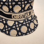 Dior Women's Embroidered Monogrammed Logo Cotton Fisherman's Cap Hat #72152