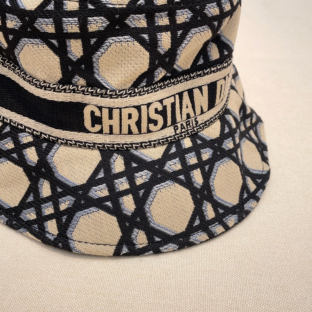 Dior Women's Embroidered Monogrammed Logo Cotton Fisherman's Cap Hat #72152