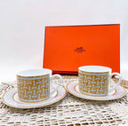 Mosaique au 24 Gold Coffee Cup & Saucer Set