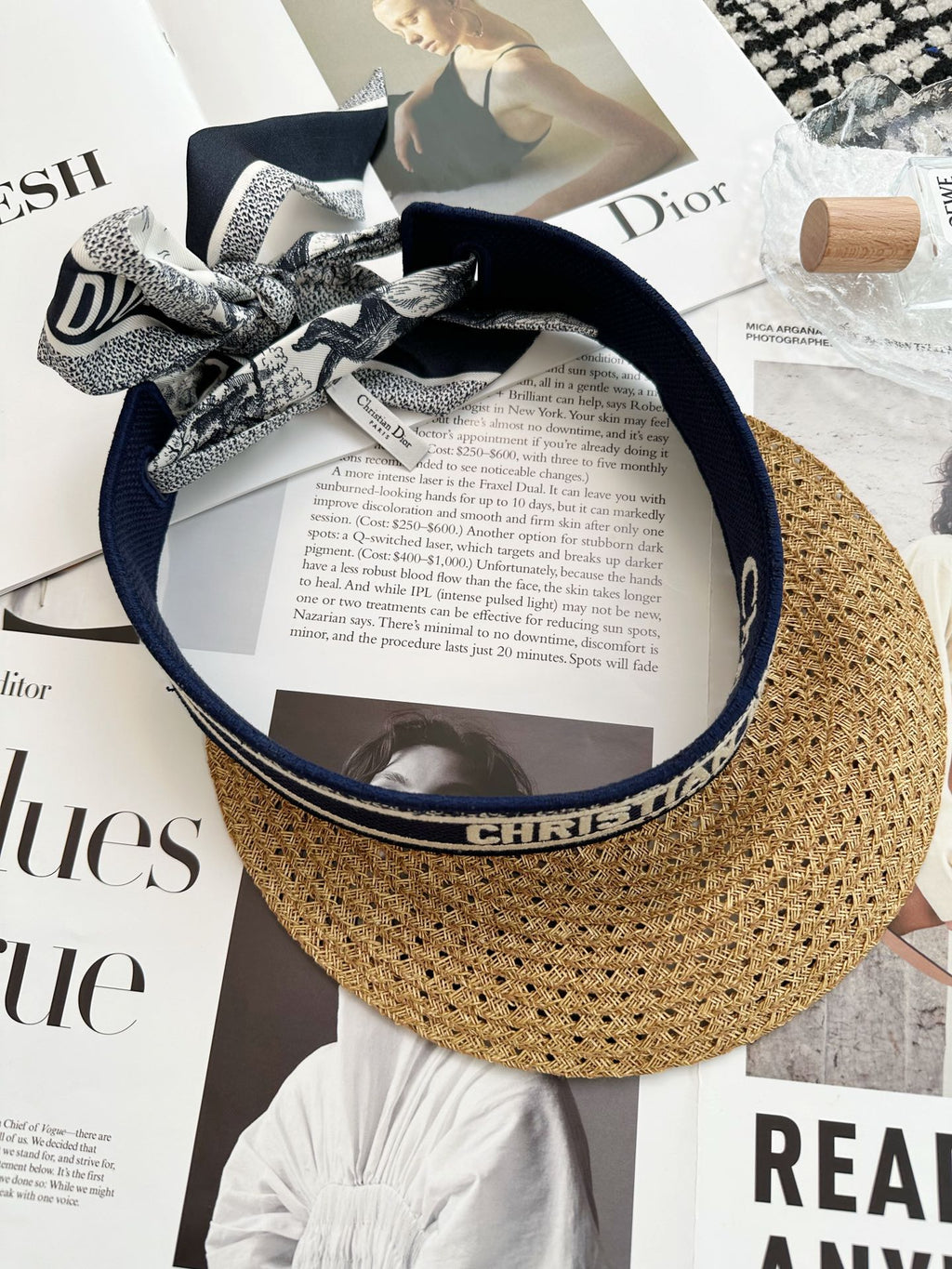 Dior D-Ocean Mitzah Women's Summer Knitted Sun Hat Cap #72553