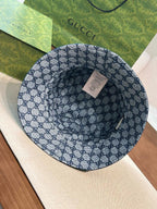 Gucci Women's Solid Color Monogrammed Cowboy Fisherman's Hat Cap #76444