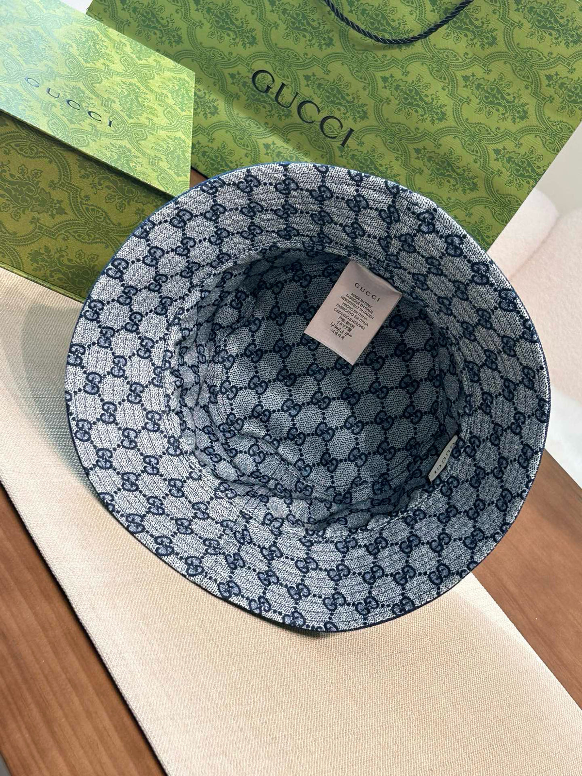 Gucci Women's Solid Color Monogrammed Cowboy Fisherman's Hat Cap #76444