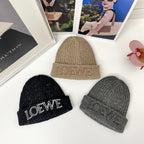 Loewe Men's and Women's Logo Letter Embroidered Ribbed Knit Fleece Cap Hat #97697