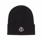 Moncle X Rickowen Men's and Women's Black Cashmere Pompom Hat Cap #97923