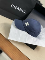 Chanel Men's and Women's Solid Color Embroidered Logo Cotton Duck Hat Cap #75768