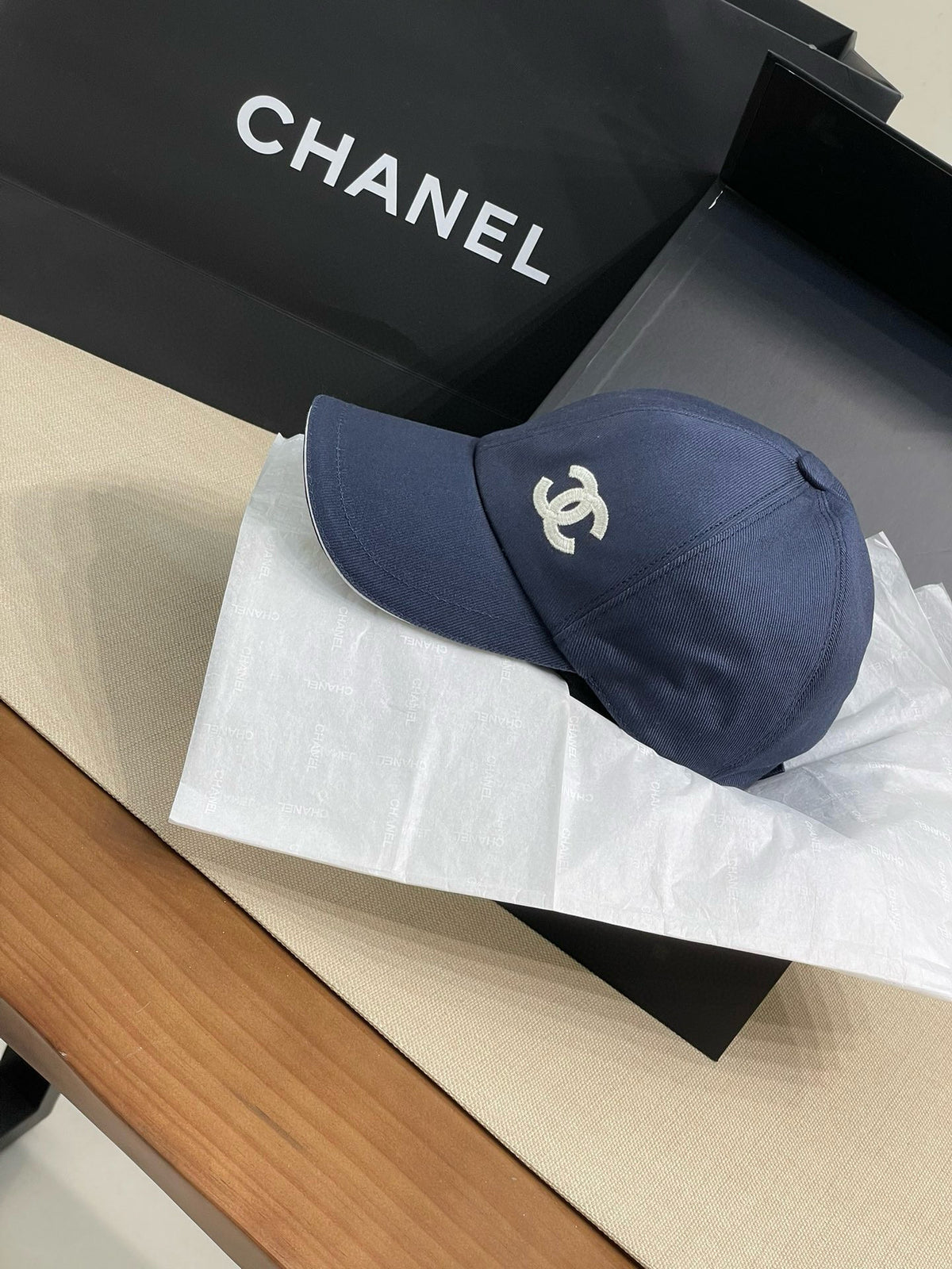 Chanel Men's and Women's Solid Color Embroidered Logo Cotton Duck Hat Cap #75768