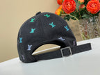 Louis Vuitton LV Blason Shading Denim Men's and Women's Colorful Embroidered Logo Printed Solid Color Cotton Baseball Cap Hat #77451
