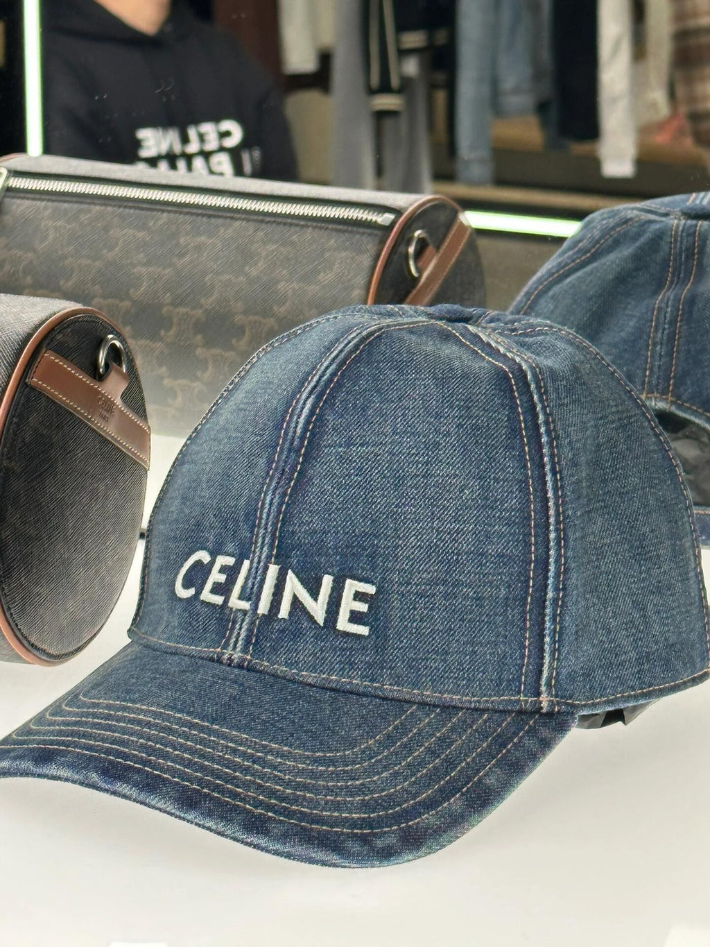 Celine Men Women Fashion Vintage Cowboy Letter Embroidery Baseball Cap Blue Casual Duck Hat #72129