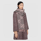 Gucci GG Knit Cashmere Hat Jacquard Tassel Scarf Set Suit #97291