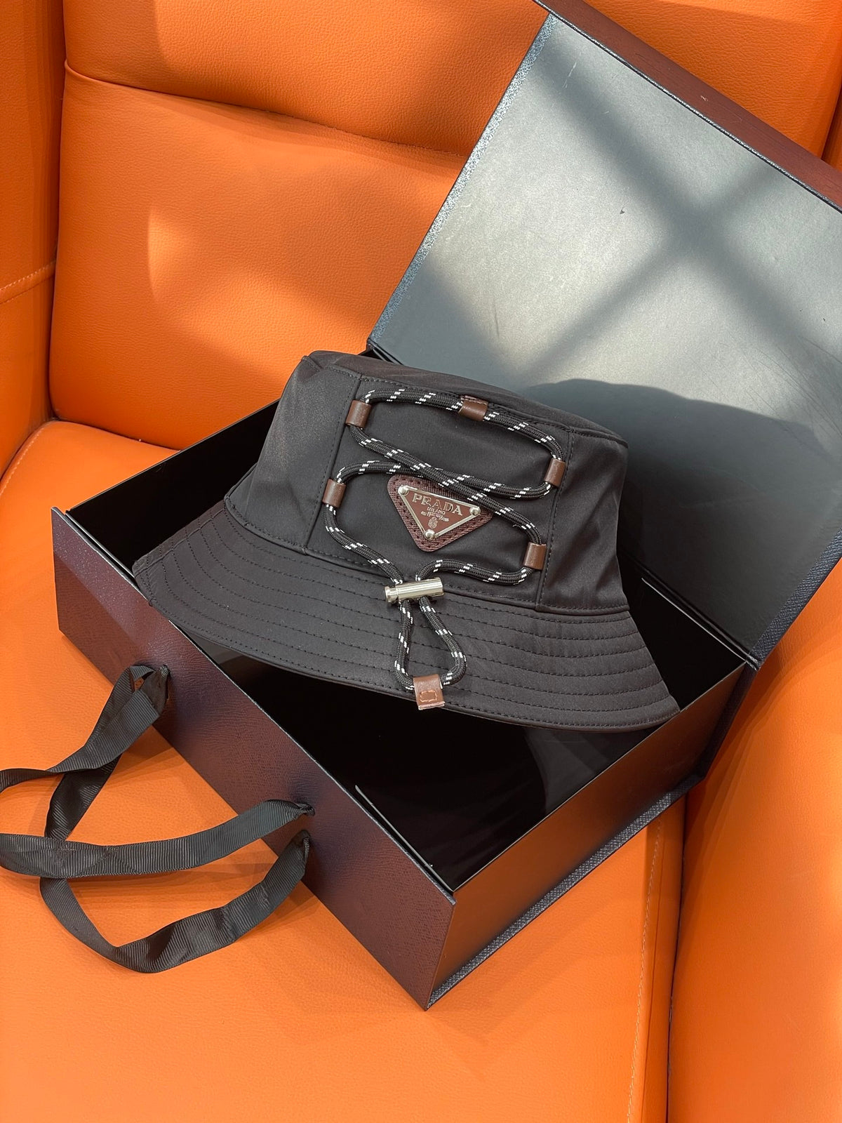 Prada Amber Prada Speedrock Re-nylon Bucket Hat #336740