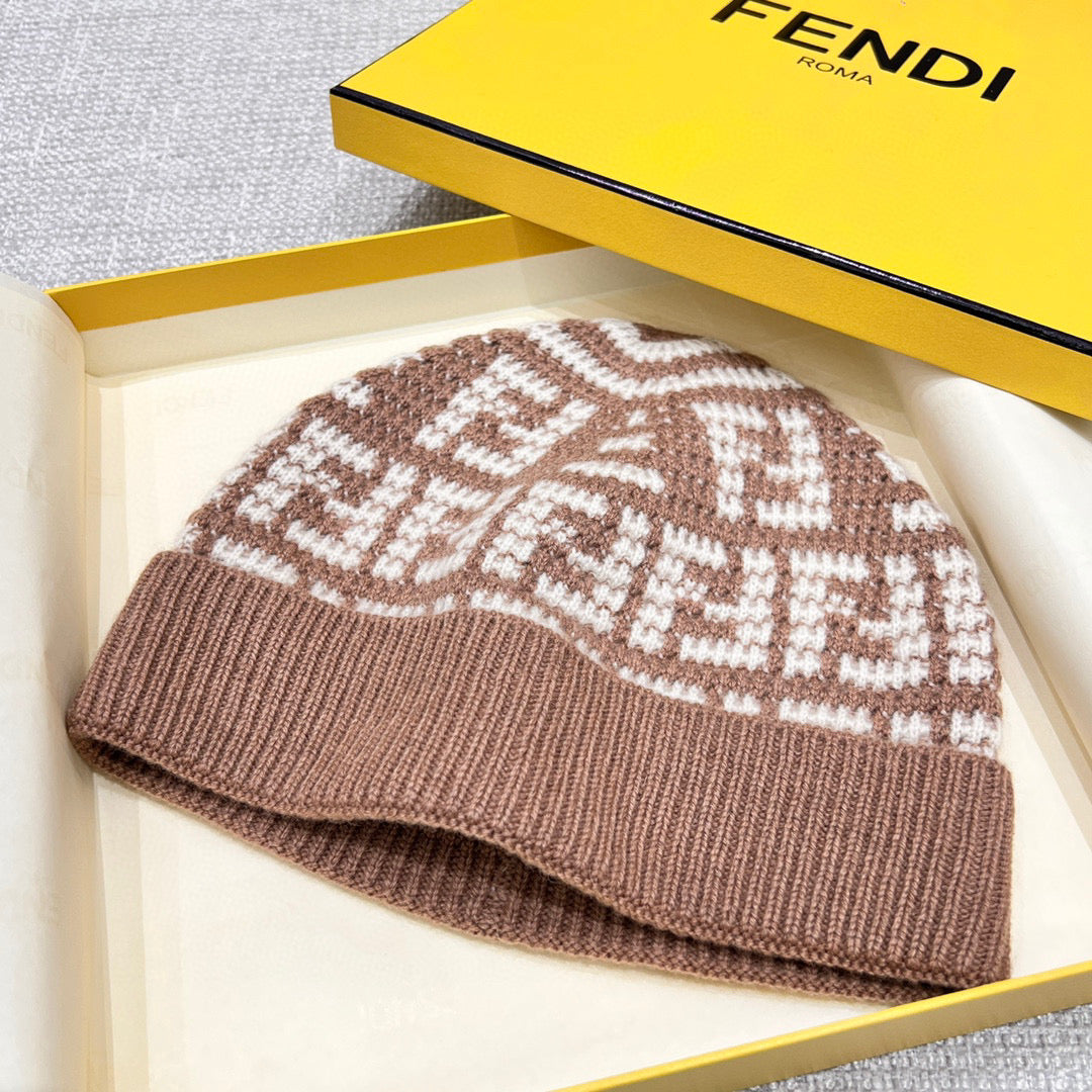 Fendi Knitted Cashmere Scarf Hat #96644