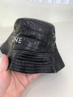 Celine Women's Leather Plaid Fisherman's Hat #96735