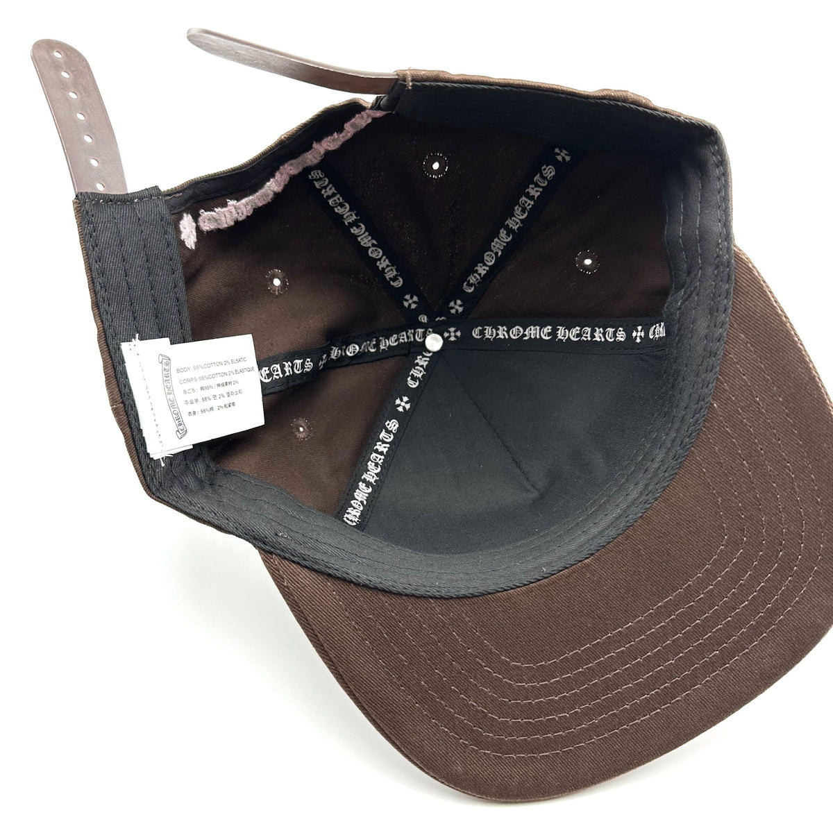 Chrome Hearts Men's Cross Leather-covered Embroidered Letter Print Trendy Baseball Cap Hat #77444