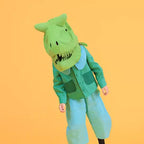Kid's Fashion Headwear Dinosaur Gift Handmade Custom Solid Color Linen Dinosaur Hat #31321