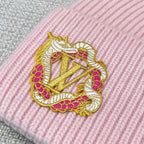Louis Vuitton Women's Autumn and Winter Embroidery Pan Long Patch Logo Pink Woolen Fleece Hat Scarf Set #98115