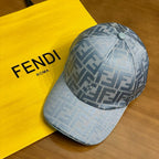 Fendi Men's And Women's Solid Colour Letters Jacquard Tassel Burlap Denim Fisherman Cap Baseball Hat #76889