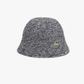 CHANEL Cloche Hat Cotton Mixed Fibers Metal Black White Gold #387336