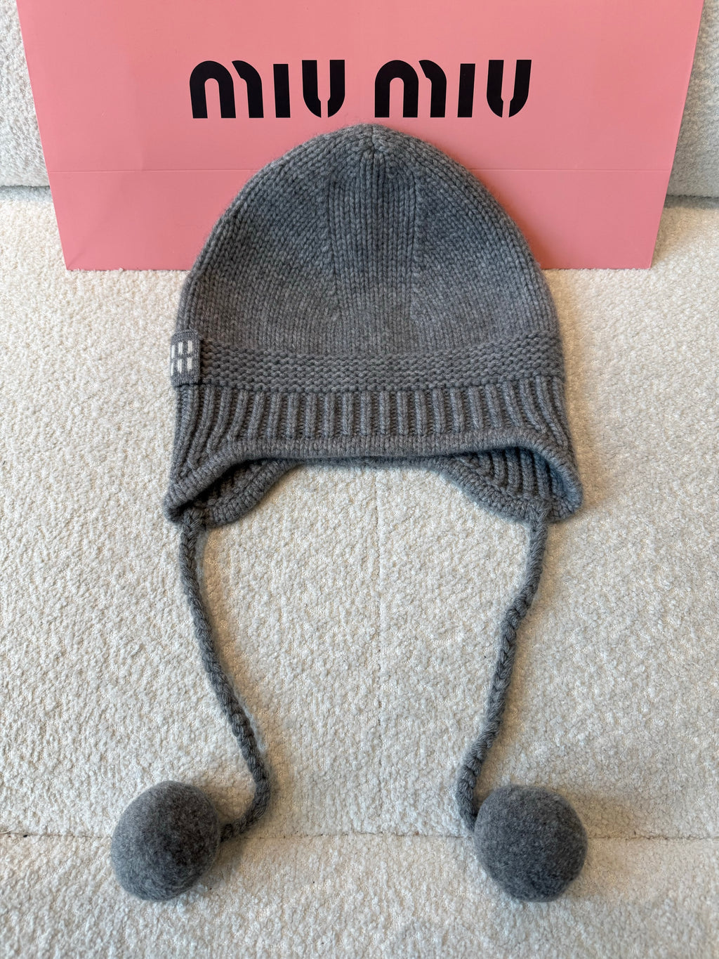 MiuMiu Wool and Cashmere Hat Gray #334924