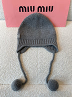 MiuMiu Wool and Cashmere Hat Gray #334924