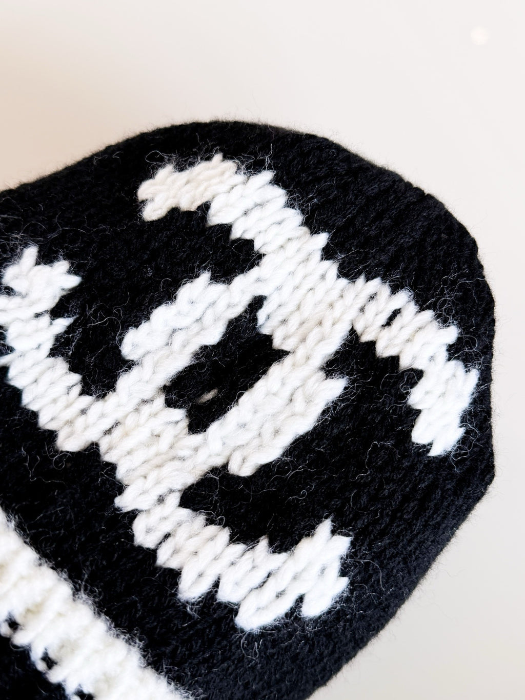 Chanel CC Colorblock Knitted Rib Cold Hat #390620