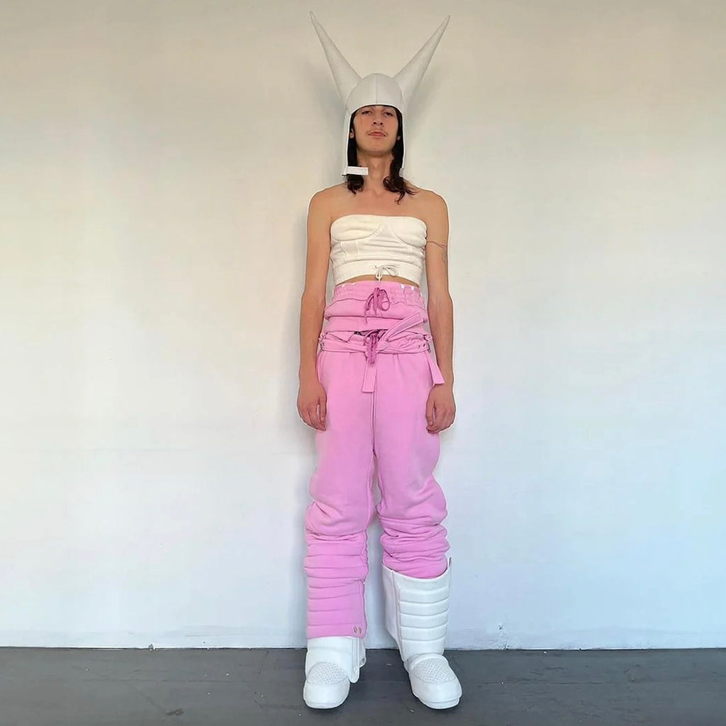 Anonymous Club Shayne Oliver White Devil Horns Leather Cap Playboicarti Same High Street Trend Punk Style Hip Hop Cap  Men's Women's  Hats Ngvp #1498