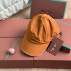 Loro Piana Men's Solid Color Letter Logo Embroidery Cotton Couple Style Duck Cap Hats #71494