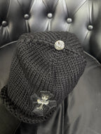 Chrome Hearts Sterling Silver Leather Embellished Cold Hat #333922