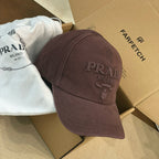 Prada Men's Women's Spring And Summer Solid Colour Logo Embroidery Baseball Cap Fashion High Street Casual Hundred Hat #76671