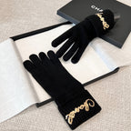 Chanel Cashmere Knit Hat Gloves Scarf #96642