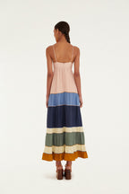 Multicolor Pleats Maxi Dress