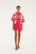 Pink Spring Arabesc Embroidered Mini Dress