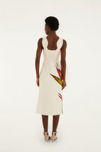Sand Strelitzia Midi Dress
