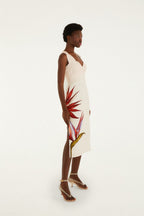 Sand Strelitzia Midi Dress