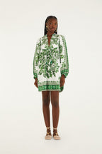 Green Flora Tapestry Mini Dress