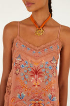 Mocha Boho Enhance Lace Blouse