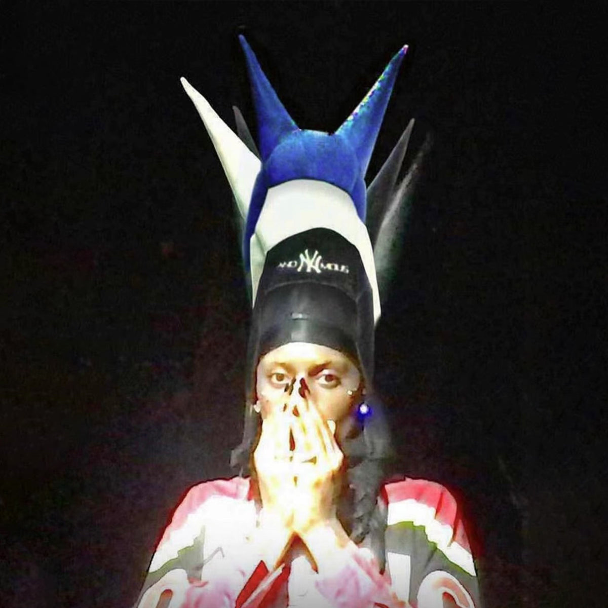 Anonymous Club Shayne Oliver 0pium New York Ny Devil's Horns Cap Playboicarti Same Men's Women's High Street Trend Hip-hop Punk Style Pointy Hat Embroidered Letters Hats Fashion Cap Ngvp #1336