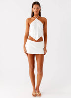 Tijana Beaded Halter Top - Ivory