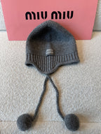 MiuMiu Wool and Cashmere Hat Gray #334924