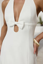 Runway Queen Halter Mini Dress White