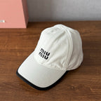 MiuMiu Men's and Women's Colorblocking Embroidered Lettered Duck Hat Cap #76438